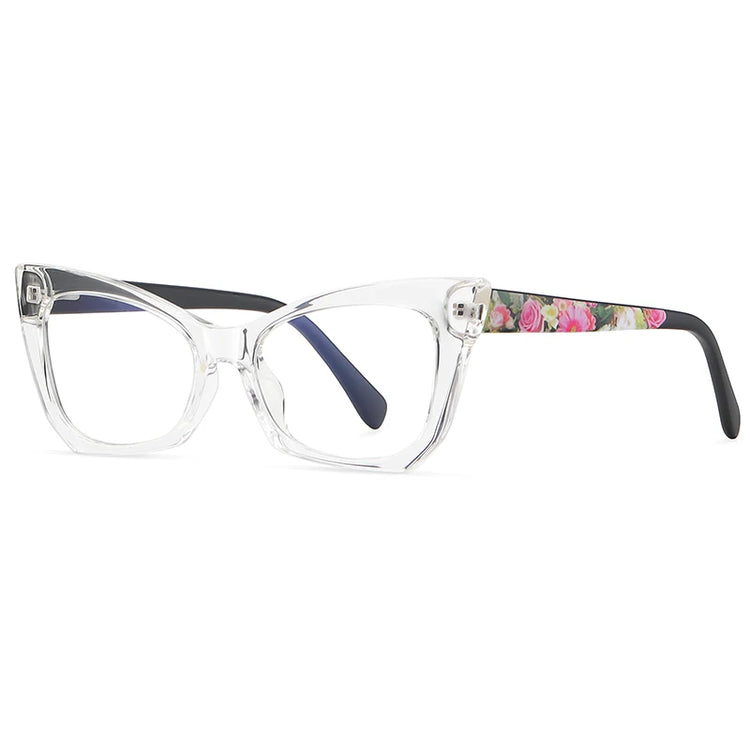KENDRA WOMEN'S RETRO PRINTED ANTI BLUE LIGHT CAT EYE FRAME GLASSES