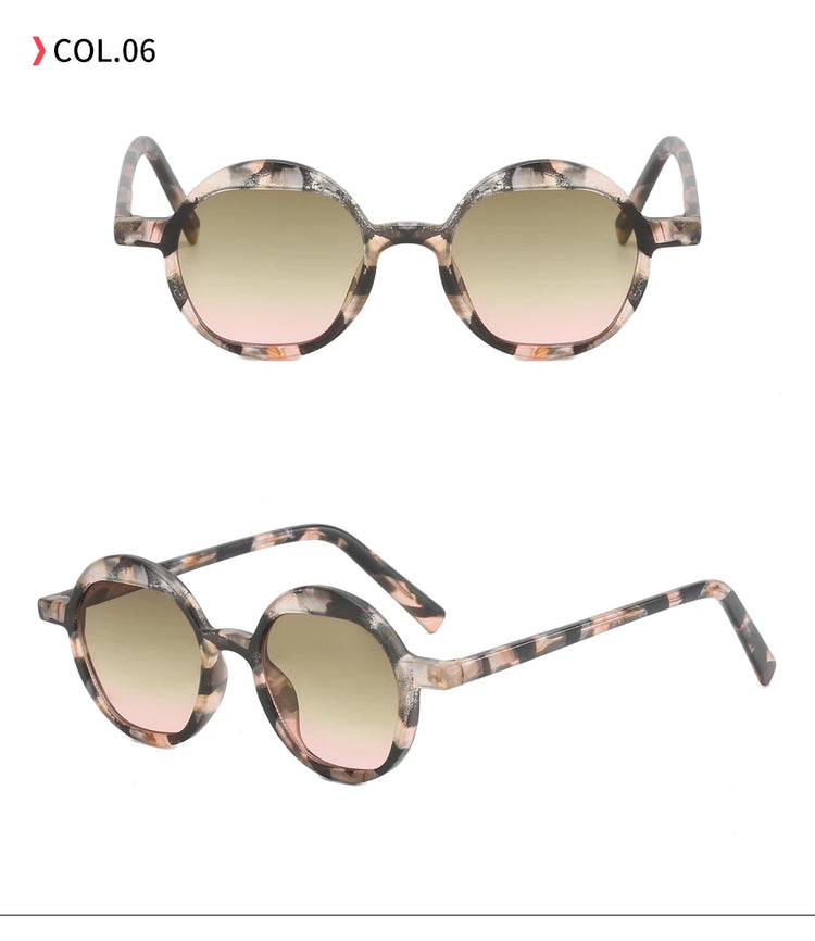HUGHES WOMENS RETRO ROUND FRAME UV400 SUNGLASSES
