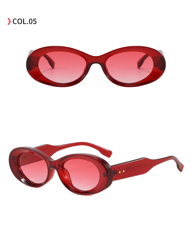 Rowan Unisex Oval Frame Retro UV400 SUnglasses