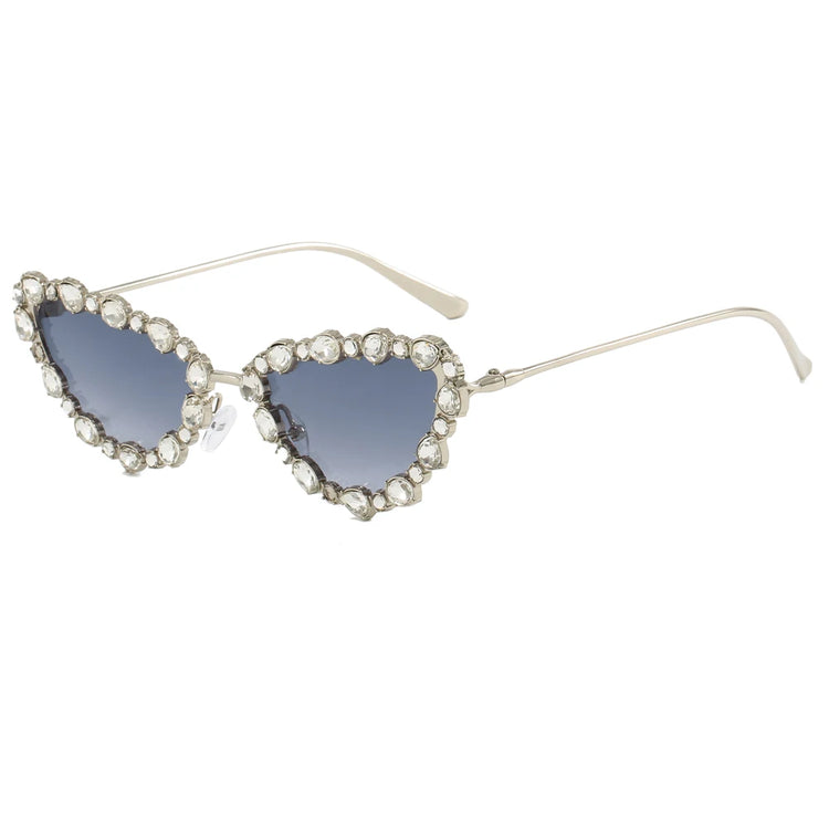 SHAREEN WOMEN'S RHINESTONE DETAILED CAT EYE FRAME SUNGLASSES