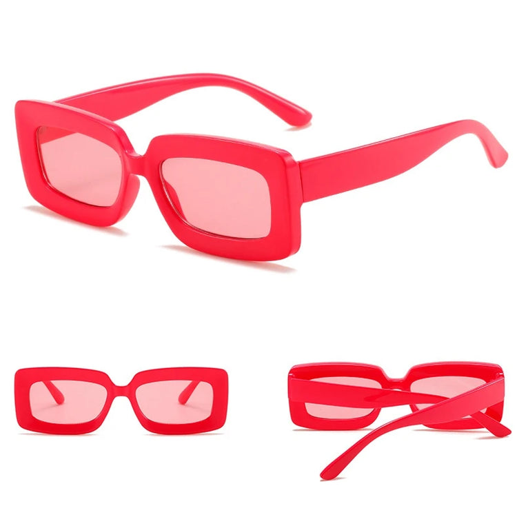 Aurora Women's Rectangular Retro Candy Colored UV400 Sunglasses