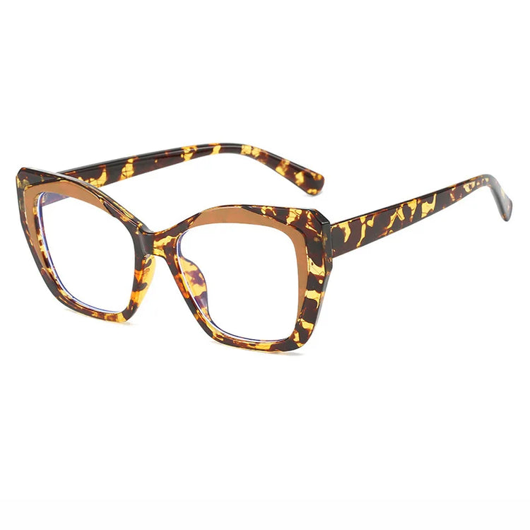 MARIA WOMEN'S TWO-TONE ANTI BLUE LIGHT CAT EYE FRAME GLASSES
