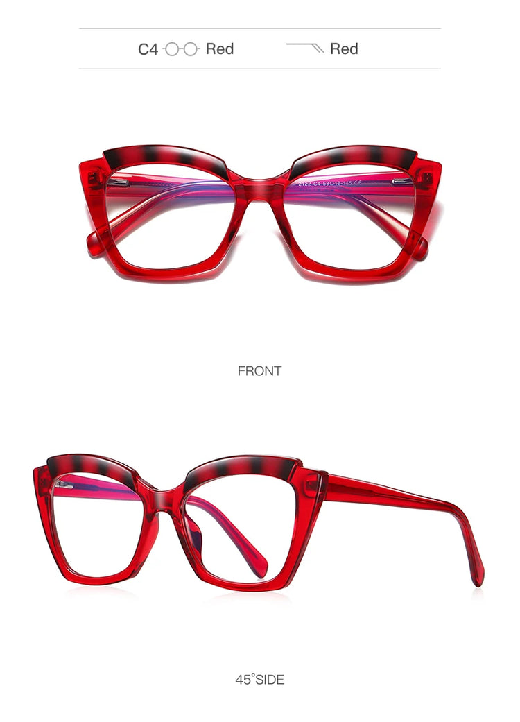 NICOLE TWO-TONE ANTI BLUE LIGHT CAT EYE FRAME GLASSES