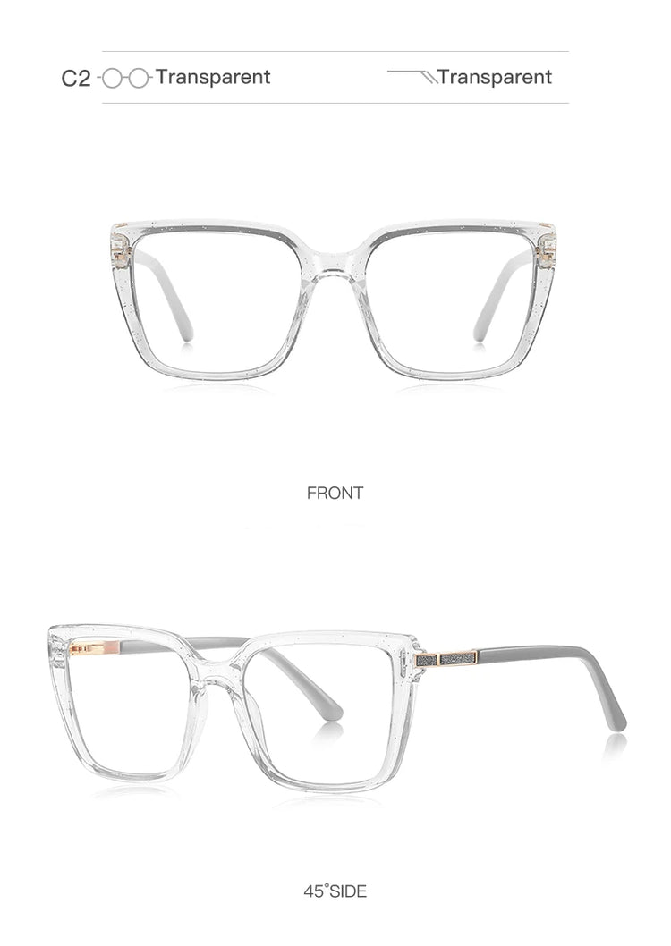 Polaris Womens Square Frame Anti Blue Light Blocking Glasses