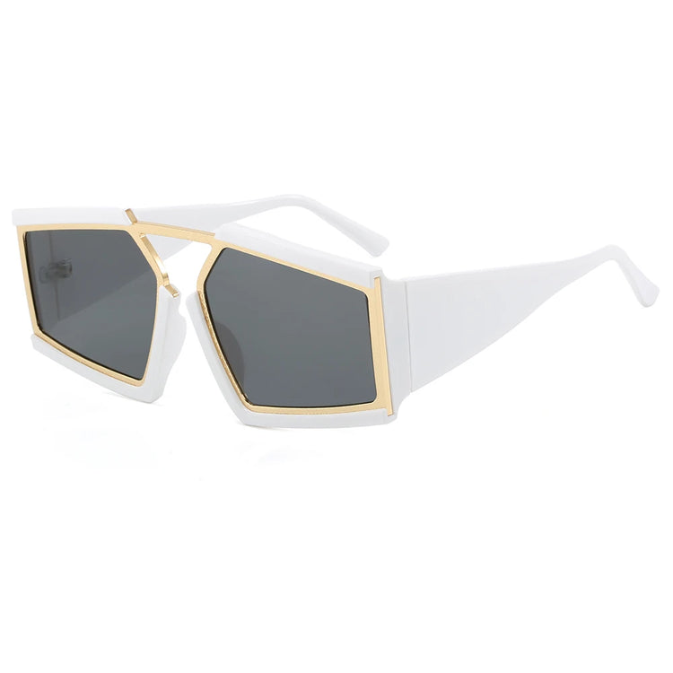MITCHELL OVERSIZED UNISEX UV400 BOLD RECTANGULAR FRAME SUNGLASSES