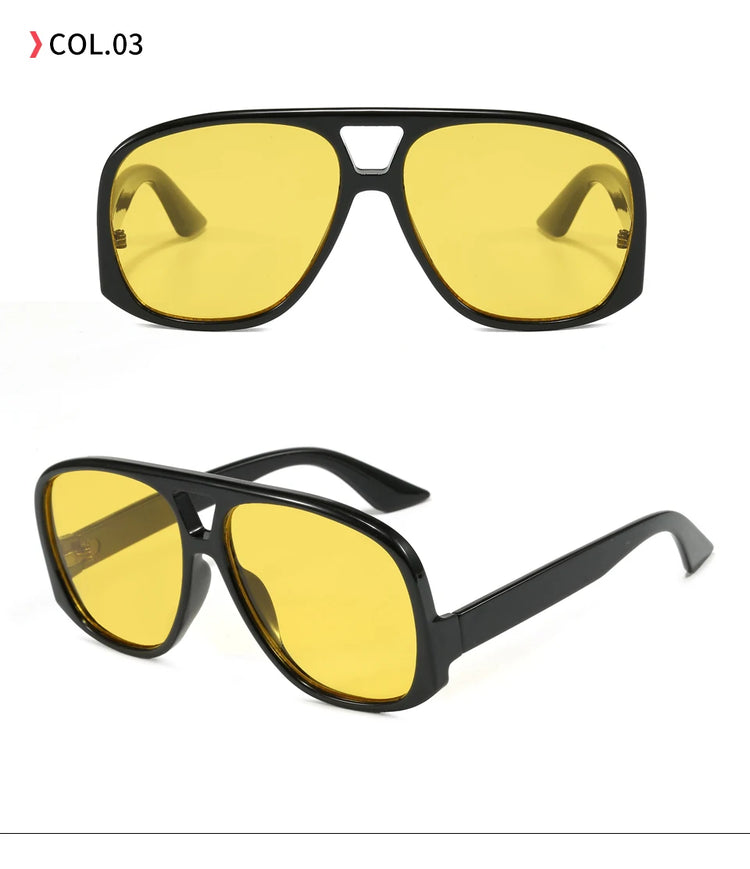 Cylo Oversized Unisex Flat Top Pilot Frame UV400 Sunglasses