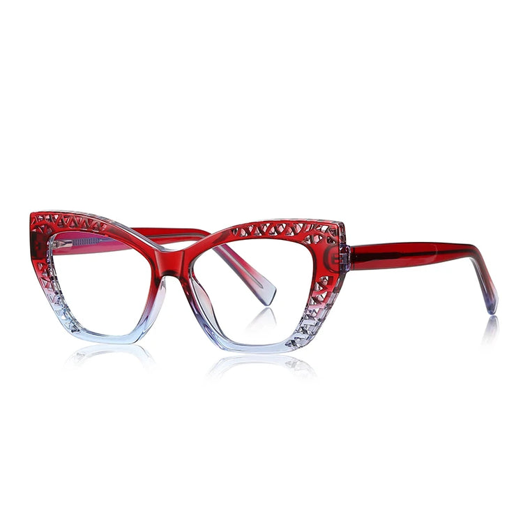 ROBYN WOMEN'S ANTI BLUE LIGHT LASER CUT DETAIL CAT EYE FRAME GLASSES