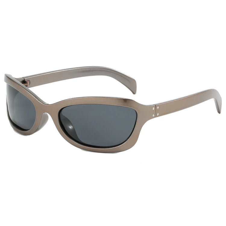 Rebecca Polarized Womens Y2K Oval Frame Fashion Sunglasses