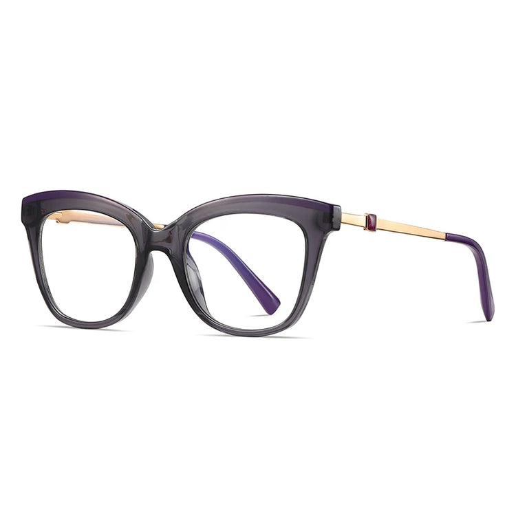 CELIN GOLD DETAIL ANTI BLUE LIGHT CAT EYE FRAME GLASSES