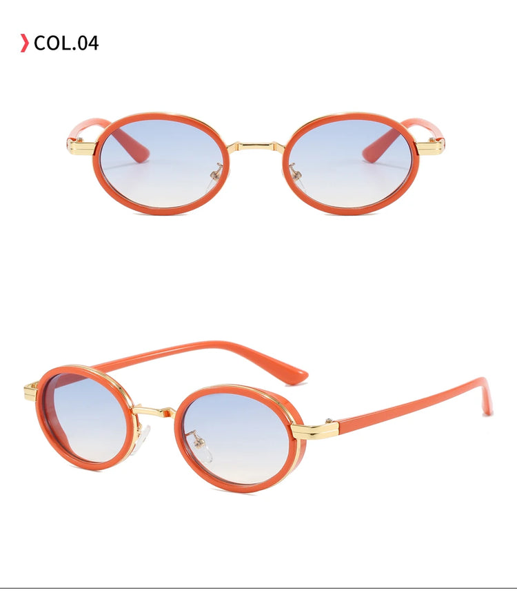 ASIA WOMEN'S  SMALL RETRO OVAL FRAME UV400 SUNGLASSES