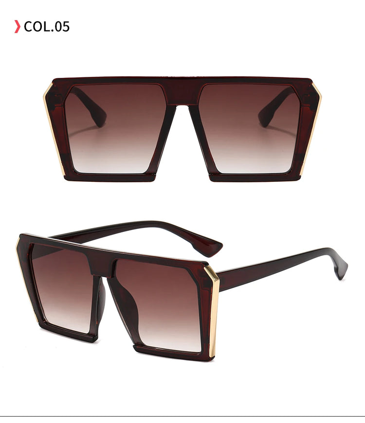 SYDNEY Unisex Flat Top Square Frame UV400 Sunglasses