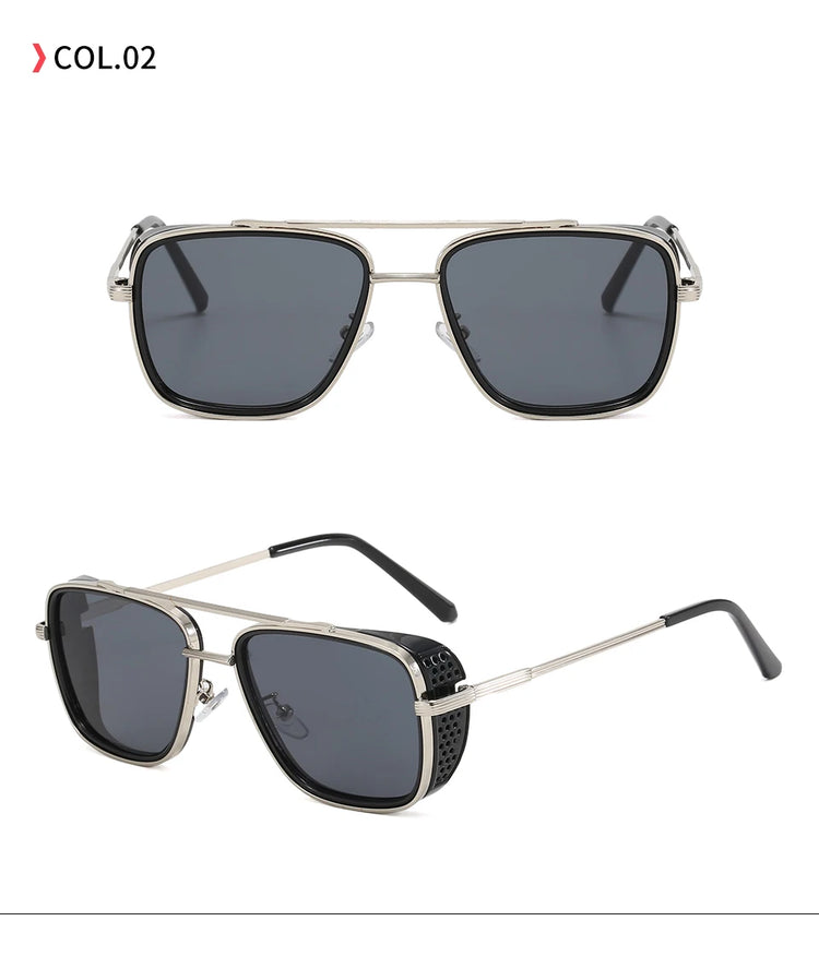 ISHMAEL UV400 MEN'S FLAT TOP SQUARE FRAME SUNGLASSES