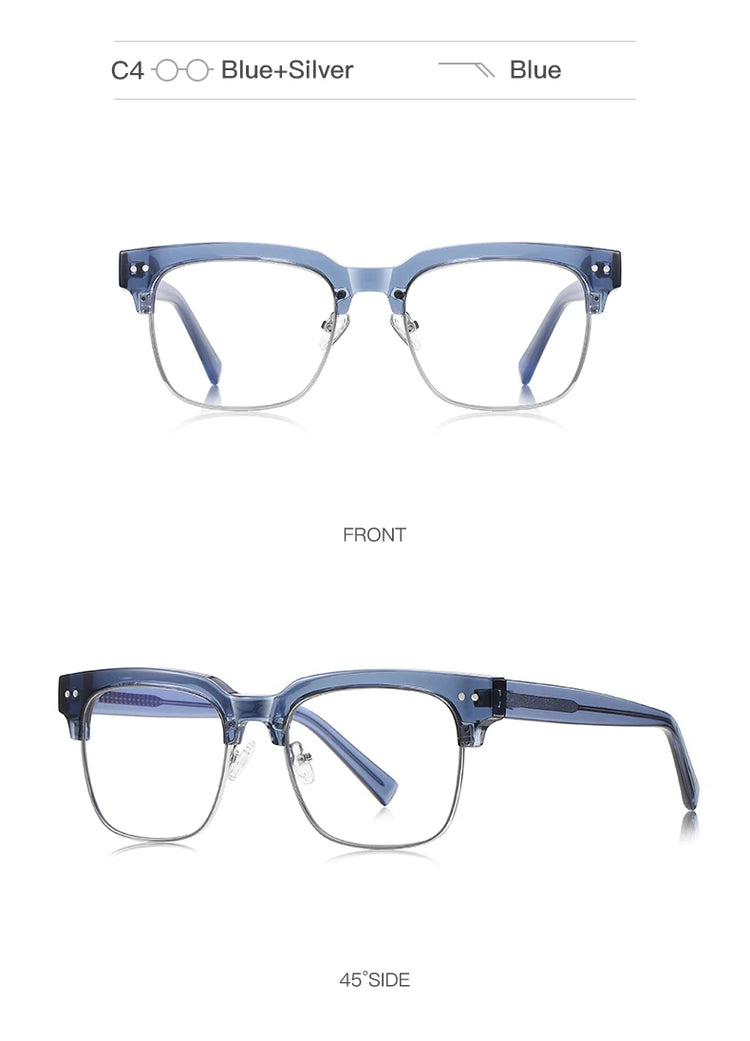Isla Unisex Half-Rim Square Cat Eye Frame Anti-Blue Light Glasses