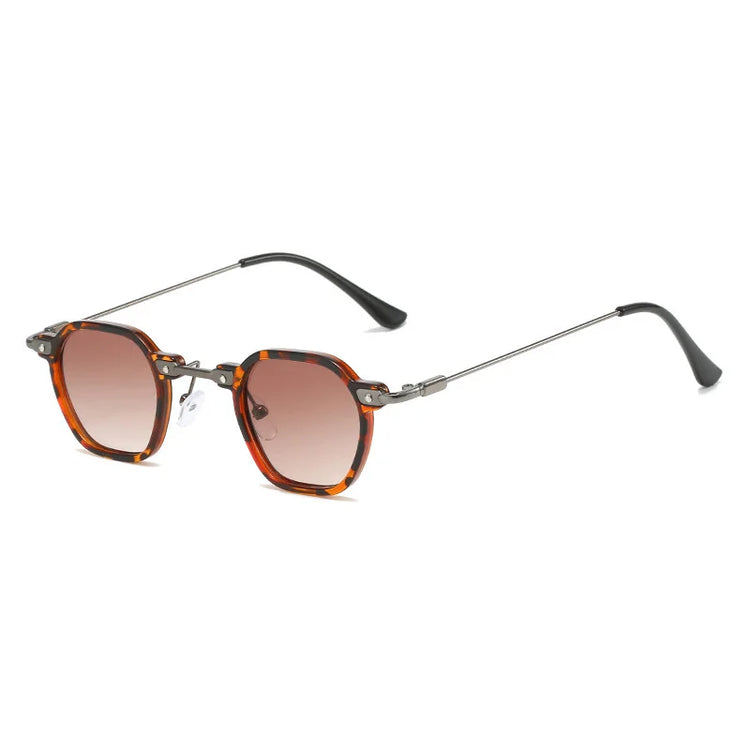 EDDIE UNISEX RETRO SMALL SQUARE FRAME GRADIENT LENS SUNGLASSES