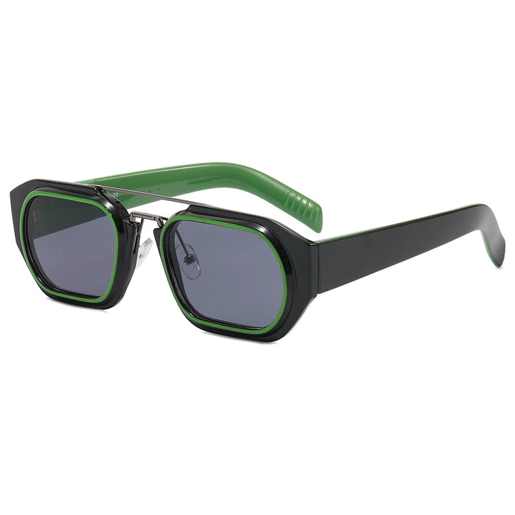 JAYDEN MEN'S RECTANGLE FRAME FLAT TOP UV400 SUNGLASSES