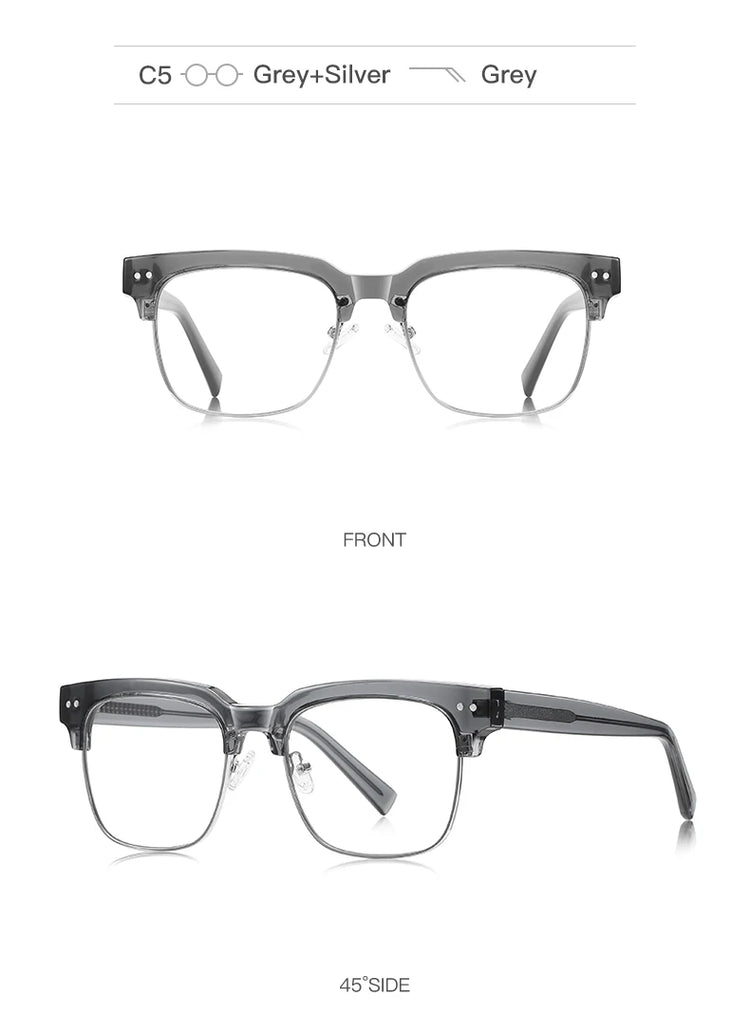 Isla Unisex Half-Rim Square Cat Eye Frame Anti-Blue Light Glasses