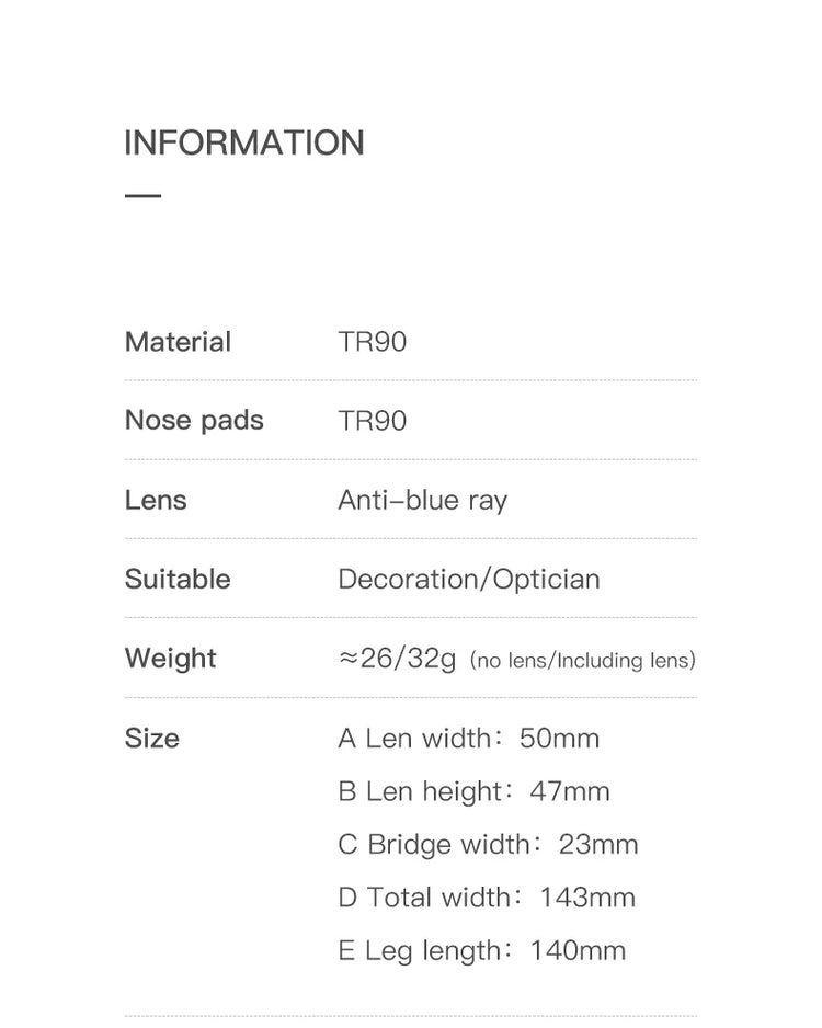 Ellis Unisex Square Frame Anti-Blue Light Glasses