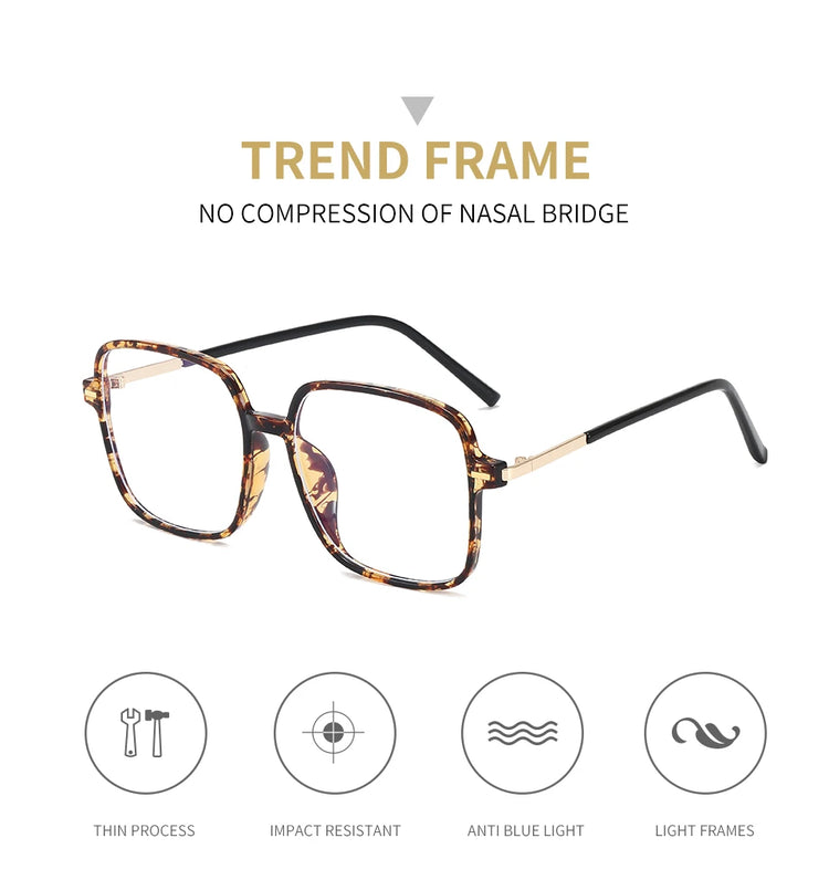 Briar Oversized Square Frame Anti-Blue Light Blocking Glasses