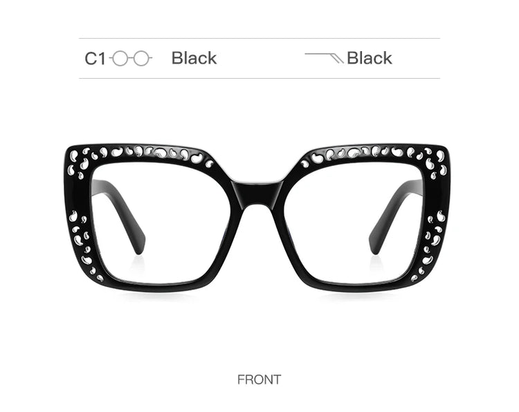 PRINCESS WOMENS OVERSIZED SQUARE FRAME ANTI BLUE LIGHT BLOCKING GLASSES