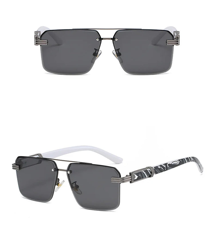 Pierre Unisex Rimless Square UV400 Sunglasses