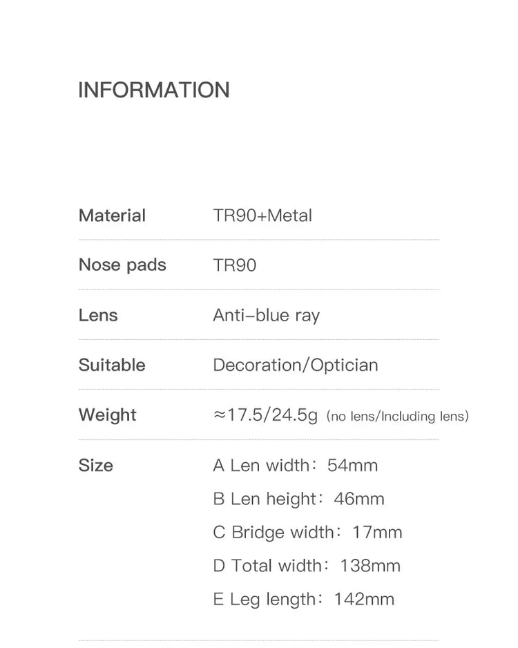 Muse Women's Transparent Anti-Blue Light Cat-Eye Glasses