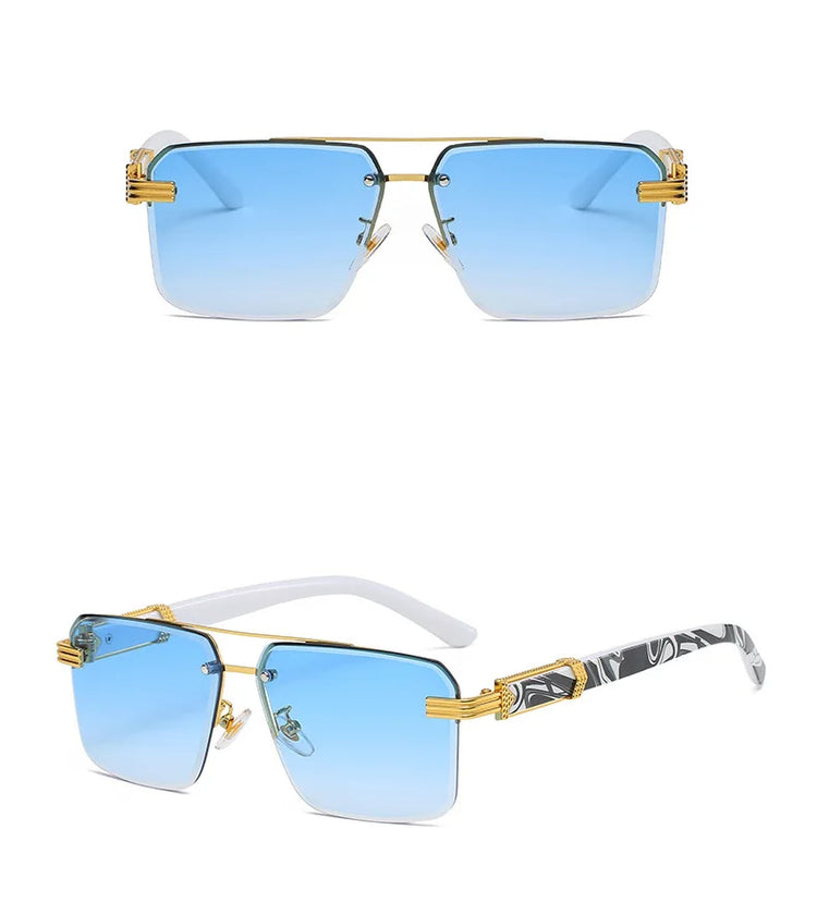 Pierre Unisex Rimless Square UV400 Sunglasses