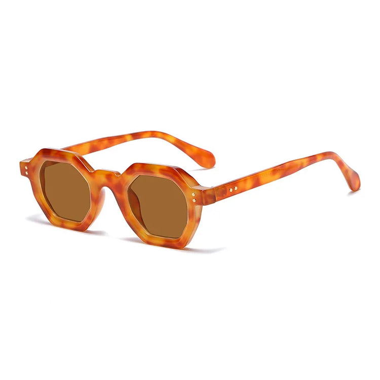 ISRAEL UNISEX RETRO HEXAGONAL FRAME POLARIZED SUNGLASSES