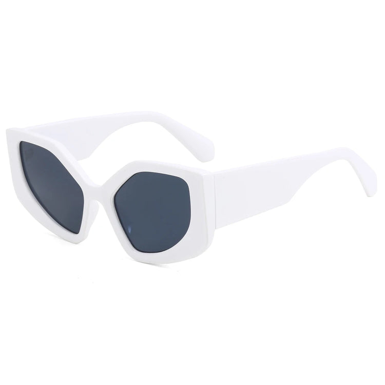 LAILA UNISEX OVERSIZED POLYGON CAT EYE UV400 CHUNKY FRAME SUNGLASSES