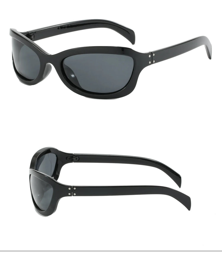 Rebecca Polarized Womens Y2K Oval Frame Fashion Sunglasses