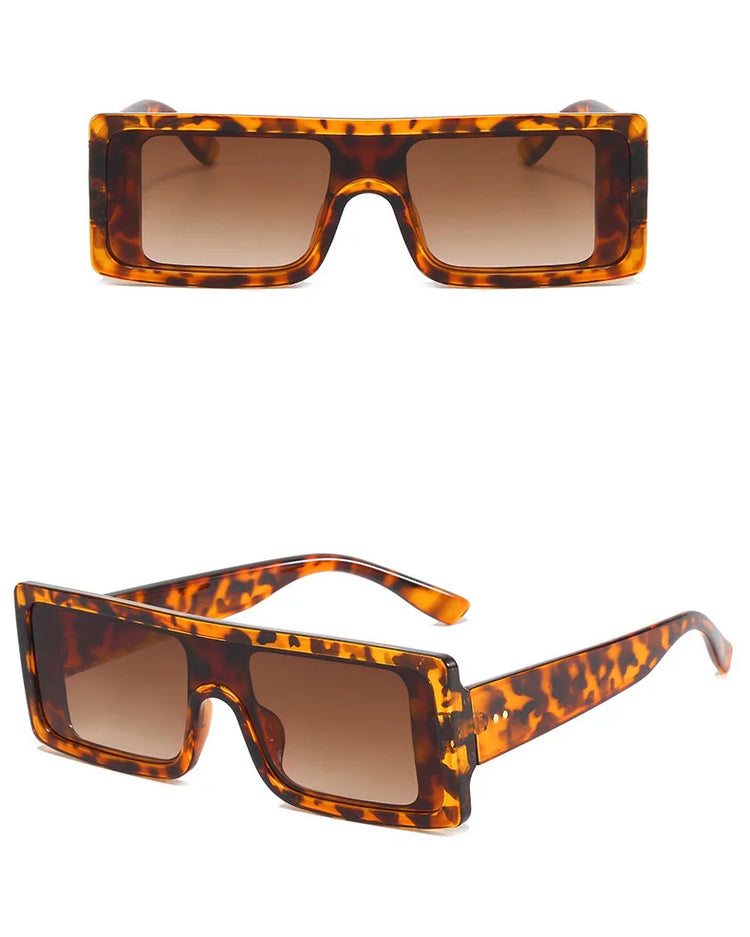 TOKYO UNISEX FLAT-TOP RECTANGULAR FRAME UV400 SUNGLASSES