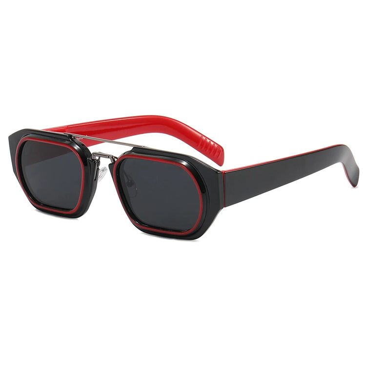 JAYDEN MEN'S RECTANGLE FRAME FLAT TOP UV400 SUNGLASSES