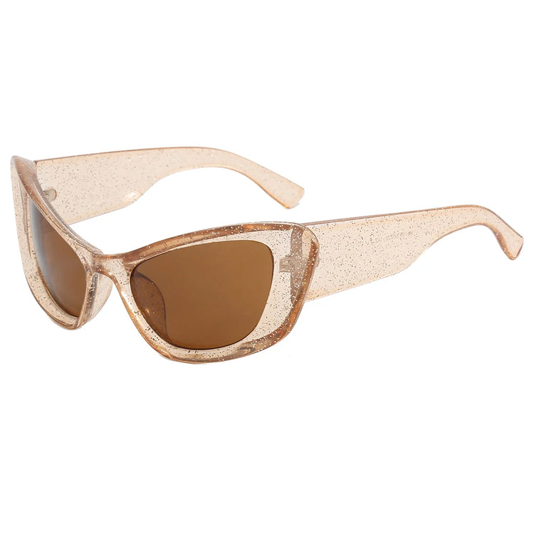 GENESIS WOMEN'S UV400 BOLD RETRO SQUARE CAT-EYE FRAME SUNGLASSES