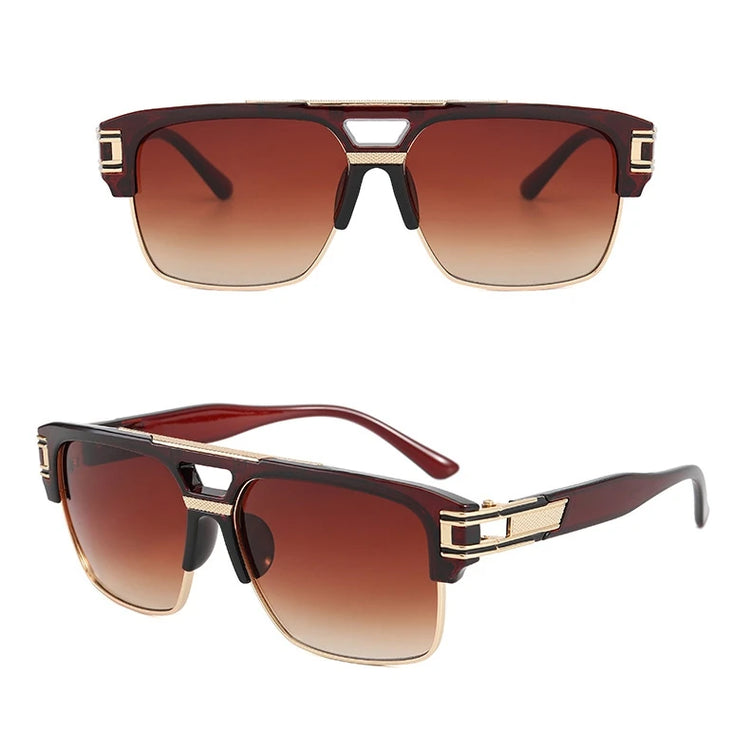 Axel Men's Half-Rim UV400 Sunglasses