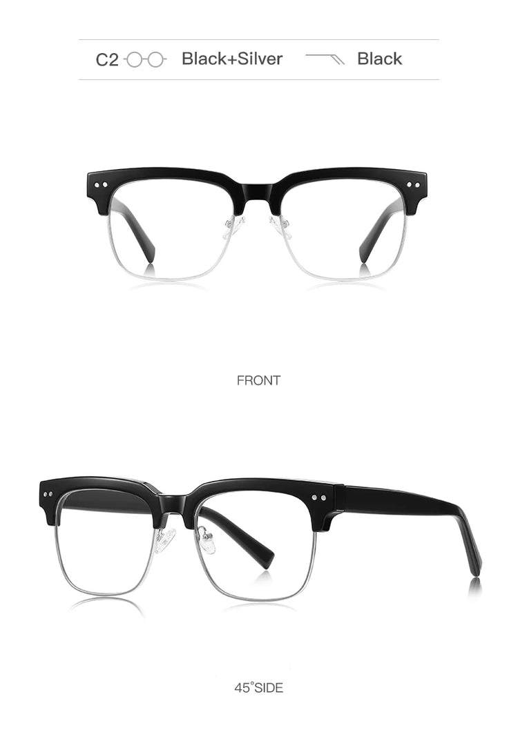 Isla Unisex Half-Rim Square Cat Eye Frame Anti-Blue Light Glasses