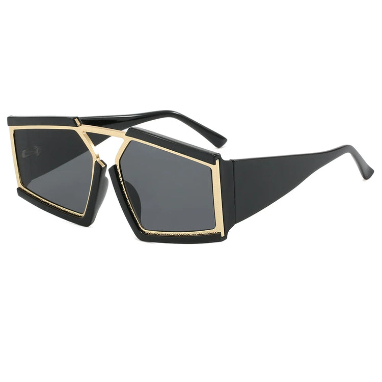 MITCHELL OVERSIZED UNISEX UV400 BOLD RECTANGULAR FRAME SUNGLASSES