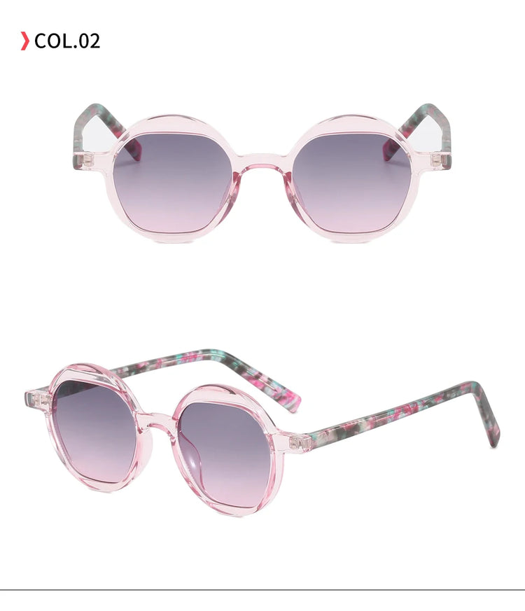 HUGHES WOMENS RETRO ROUND FRAME UV400 SUNGLASSES
