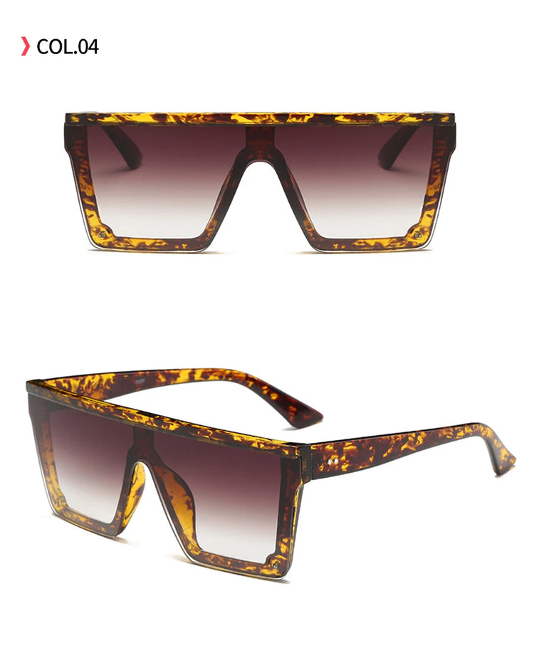 Blaze Unisex Oversized Flat Top Retro UV400 Sunglasses