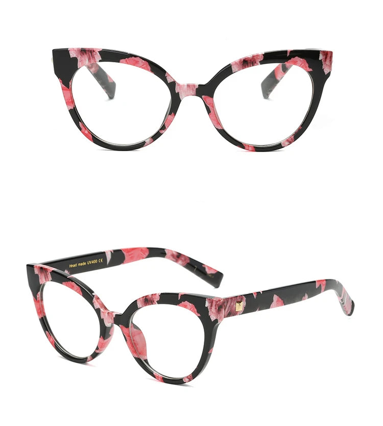 PEARL WOMEN'S FASHION OPTICAL CAT EYE FRAME GLASSES