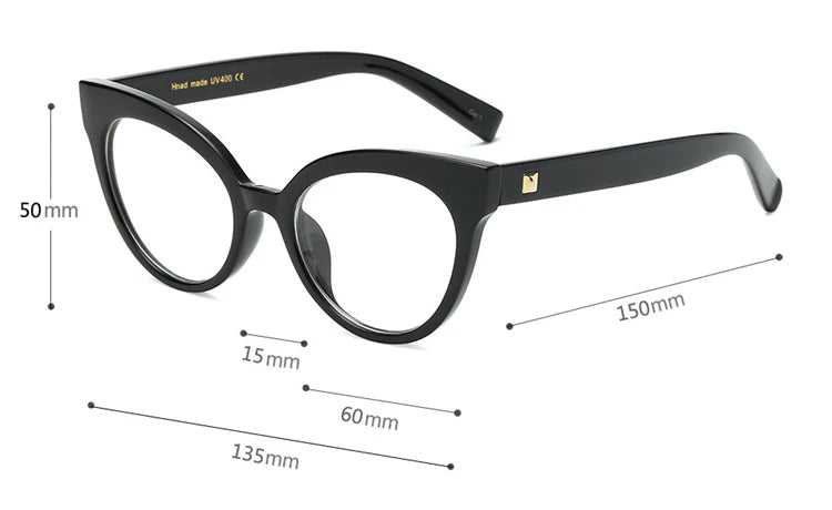 PEARL WOMEN'S FASHION OPTICAL CAT EYE FRAME GLASSES