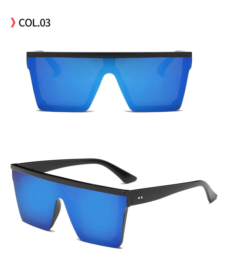 Blaze Unisex Oversized Flat Top Retro UV400 Sunglasses