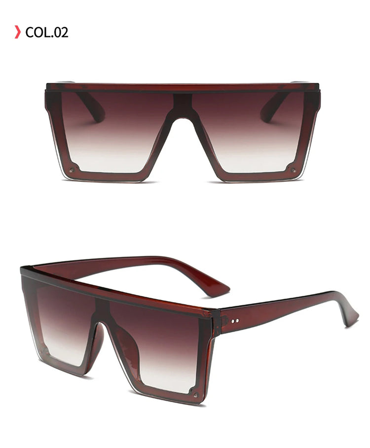 Blaze Unisex Oversized Flat Top Retro UV400 Sunglasses