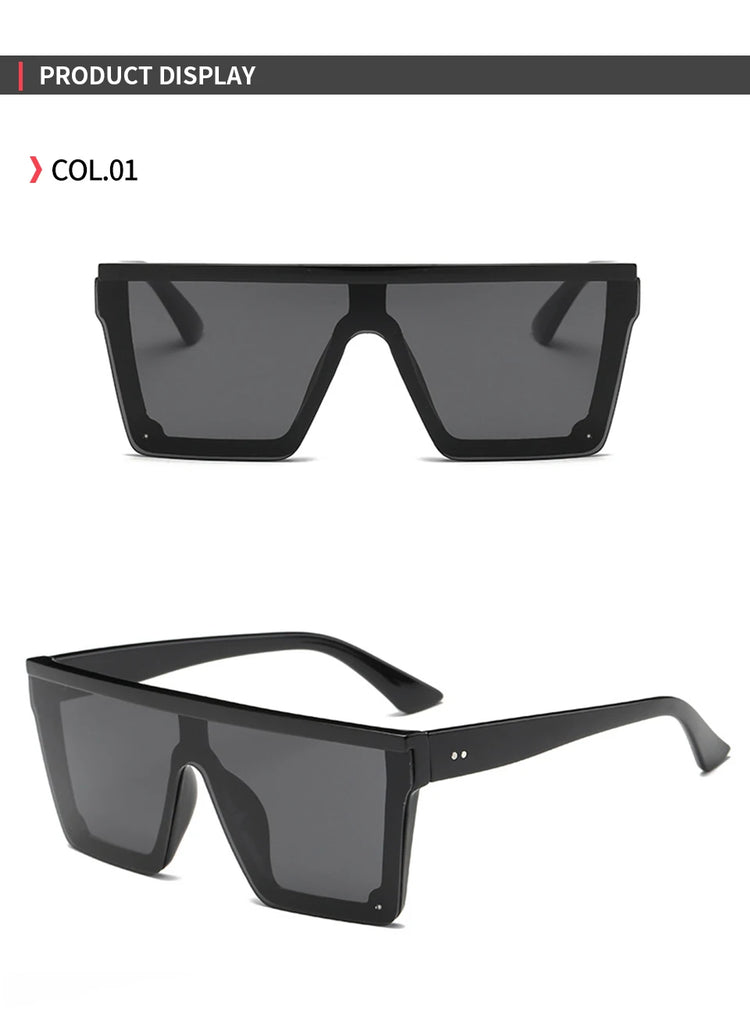 Blaze Unisex Oversized Flat Top Retro UV400 Sunglasses