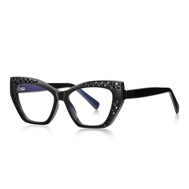 ROBYN WOMEN'S ANTI BLUE LIGHT LASER CUT DETAIL CAT EYE FRAME GLASSES