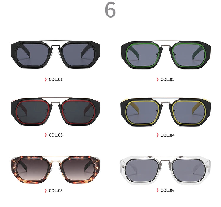 JAYDEN MEN'S RECTANGLE FRAME FLAT TOP UV400 SUNGLASSES