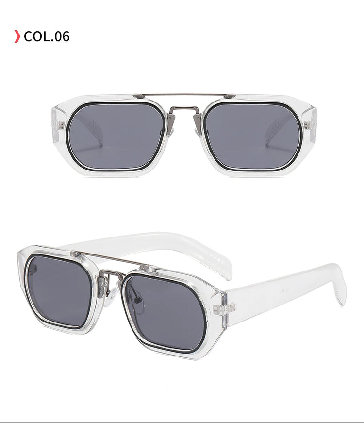 JAYDEN MEN'S RECTANGLE FRAME FLAT TOP UV400 SUNGLASSES