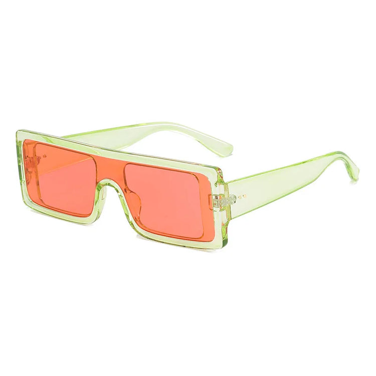 TOKYO UNISEX FLAT-TOP RECTANGULAR FRAME UV400 SUNGLASSES