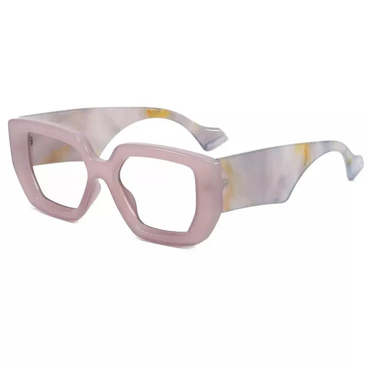 MICKEY THICK RETRO STYLE MARBLE DETAILED UNISEX ANTI BLUE LIGHT FRAMES