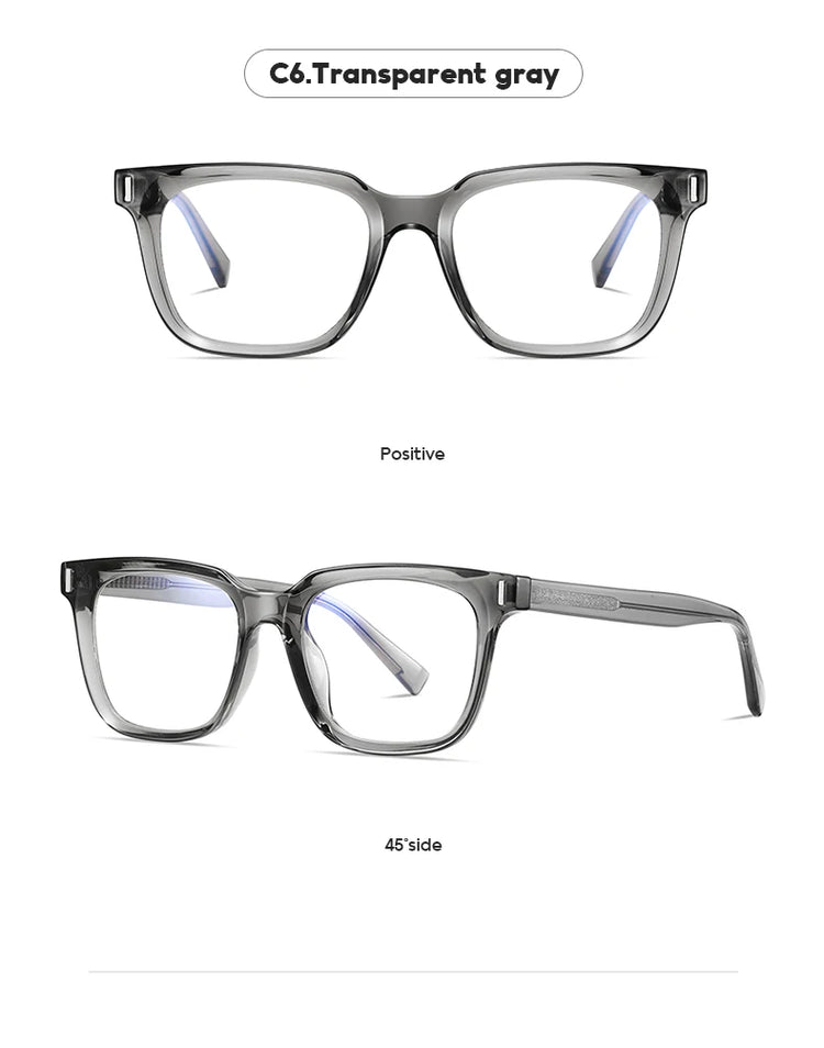 Asher Unisex Square Frame Anti-Blue Light Blocking Glasses