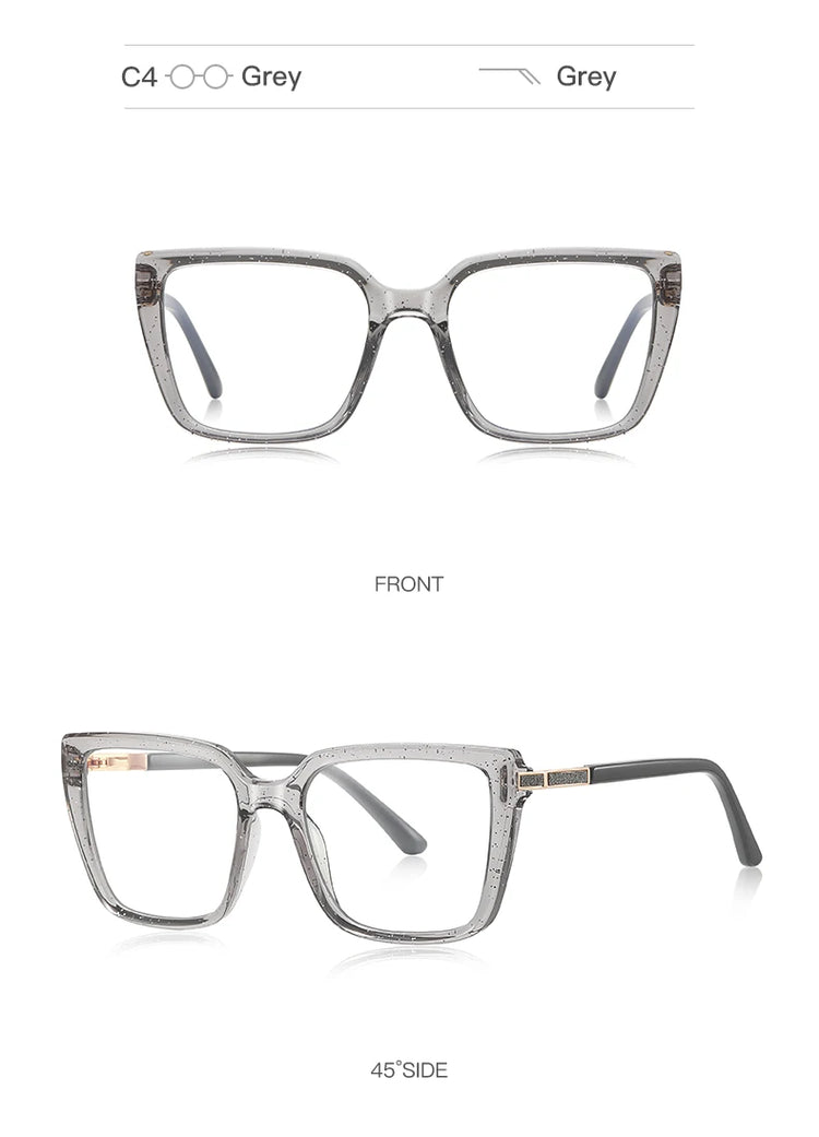 Polaris Womens Square Frame Anti Blue Light Blocking Glasses