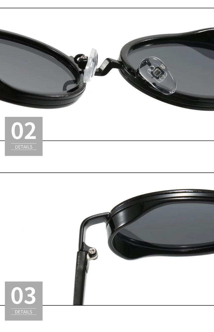 ASIA WOMEN'S  SMALL RETRO OVAL FRAME UV400 SUNGLASSES